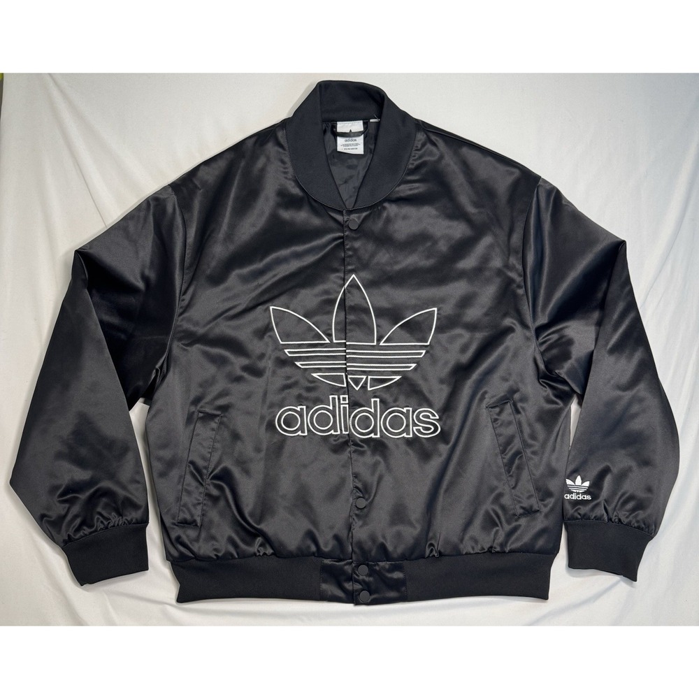 Adidas Originals Men's Adicolor Trefoil Satin Bomber Jacket No Size Tag 90s